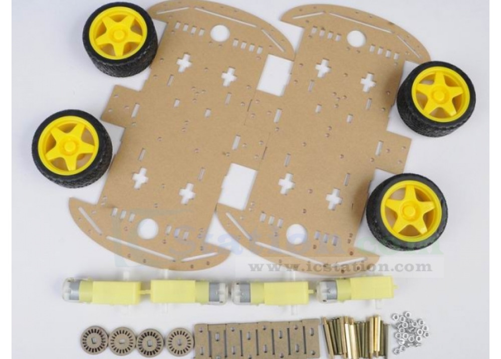 Robot 4Wheels Drive 2XChassis  DIY Kit For Arduino 