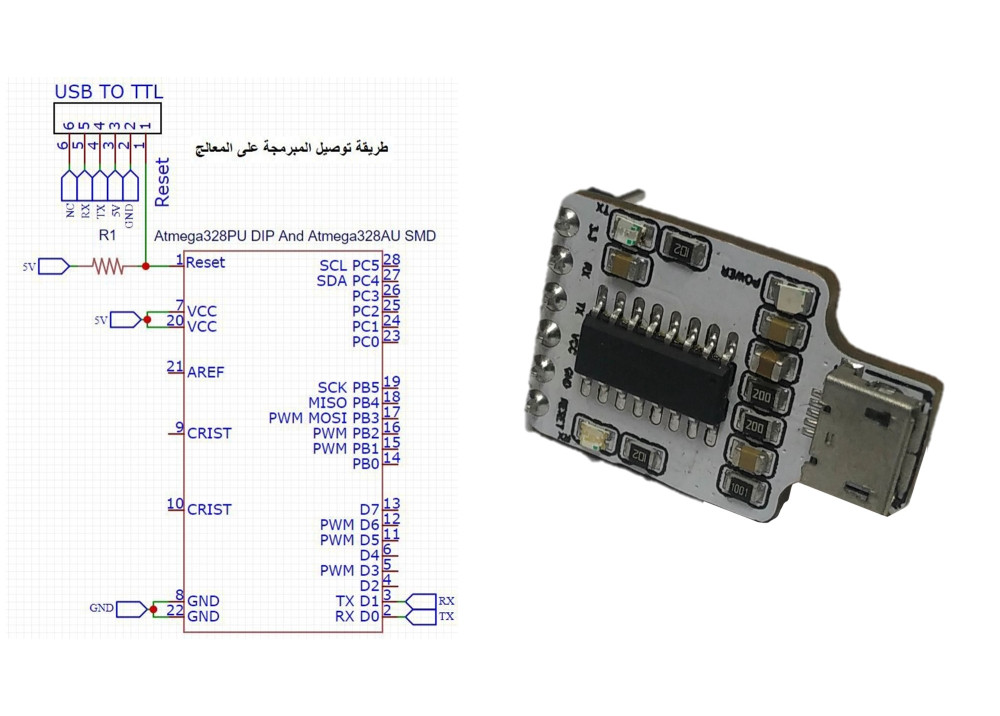 FT232 USB-A to TTL 3.3-5V FTDI Serial adapter converter
 