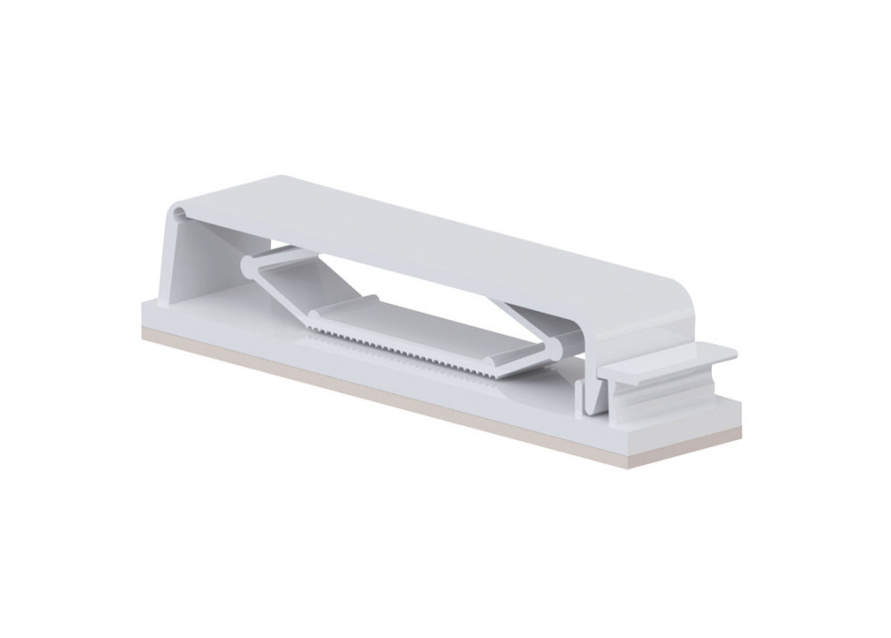 Flat Cable Clip TFCC-40-01 with Adhesive Mount - White  40P 54.1mm 