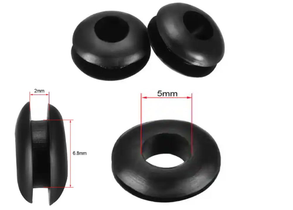 Wiring Rubber Grommet 5mm PRO-Black-PVC-5mm 