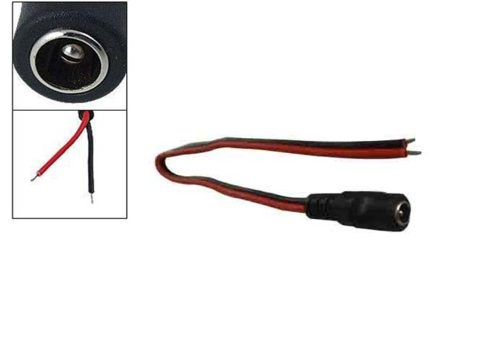 DC Power Cord/Pigtail Female Plug For CCTV Camera 
