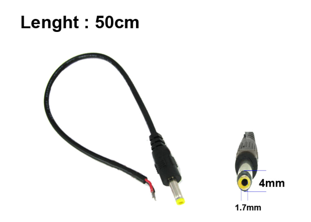 DC Power Cord/Pigtail male Plug 30cm 