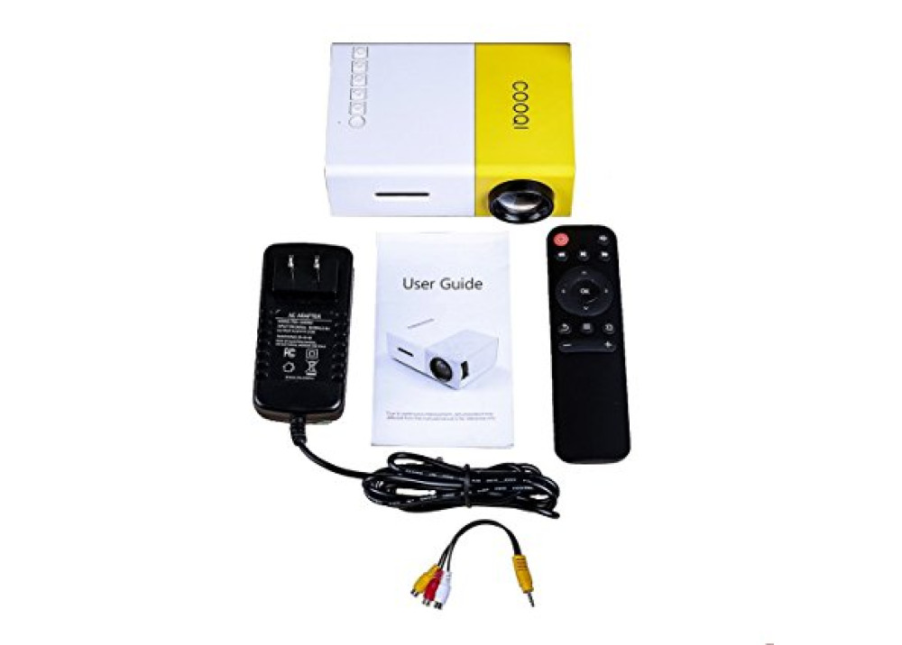 Mini Projector  COOQI YG300 Home Theater Projector with Remote Control 320*240 Pixels High Resolution 1080P 