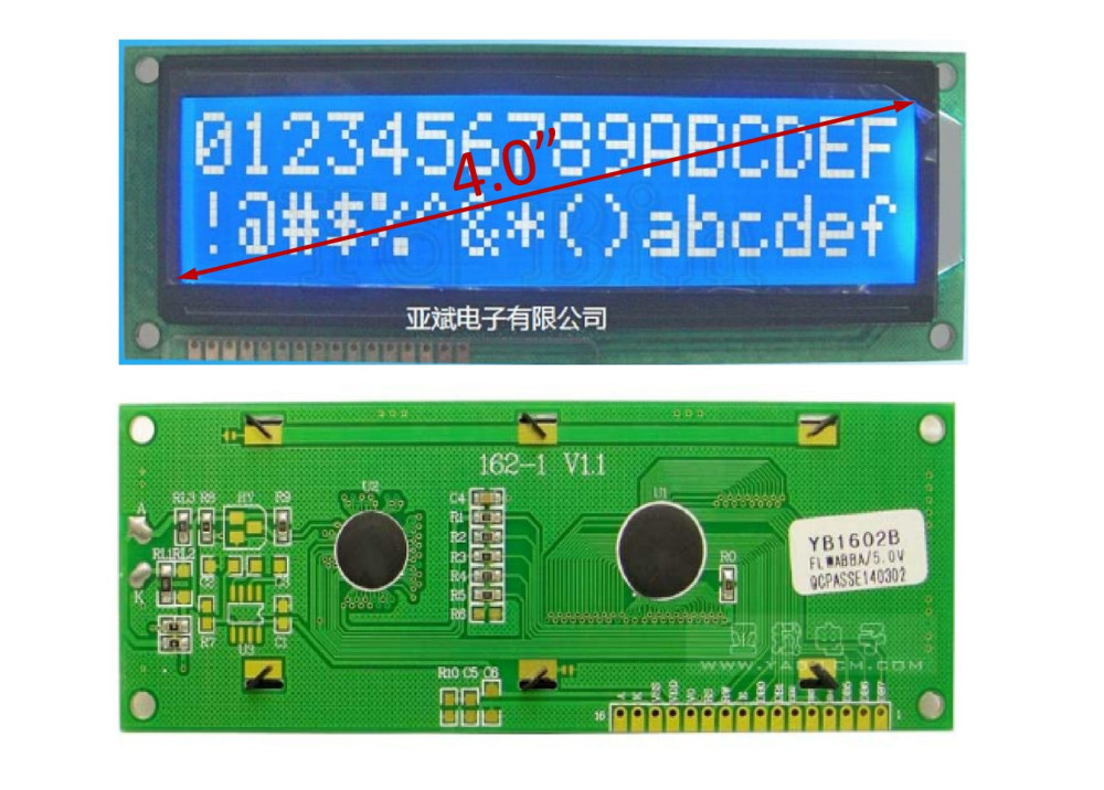 LCD CHRACTER BLUE  YB1602B 16X2 