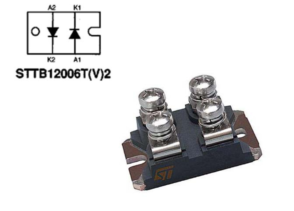 DIODE STTB12006TV2 600V 2x60A 65ns ISOTOP 