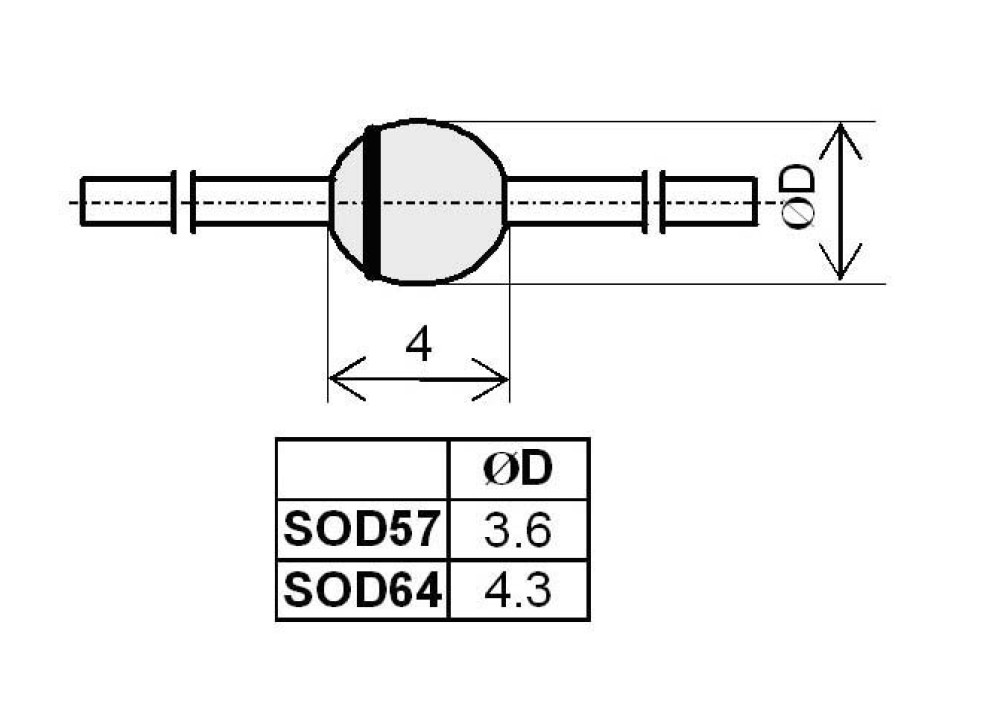 Diode BY527 2A 800V 3000ns SOD-57 