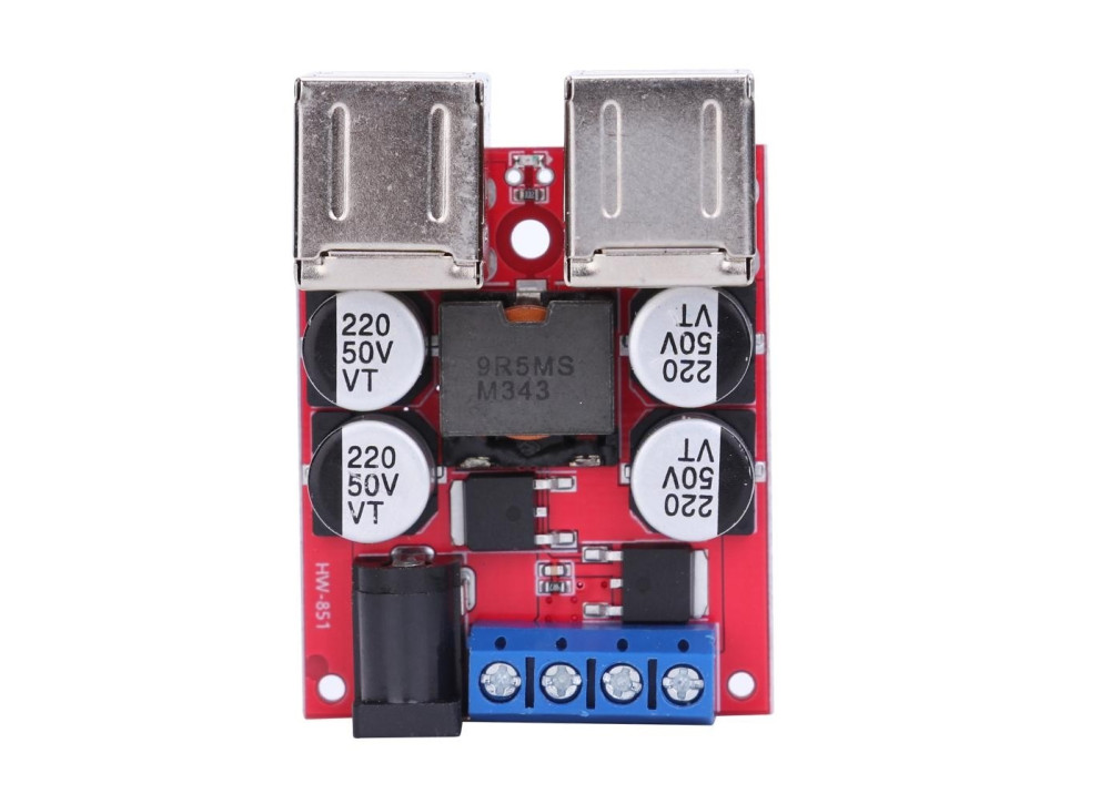 Step Down DC DC  Converter  POWER MODULE IN 8V~35V OUT 5V 8A 4 USB OUT With LED MOBILE CHARGER 