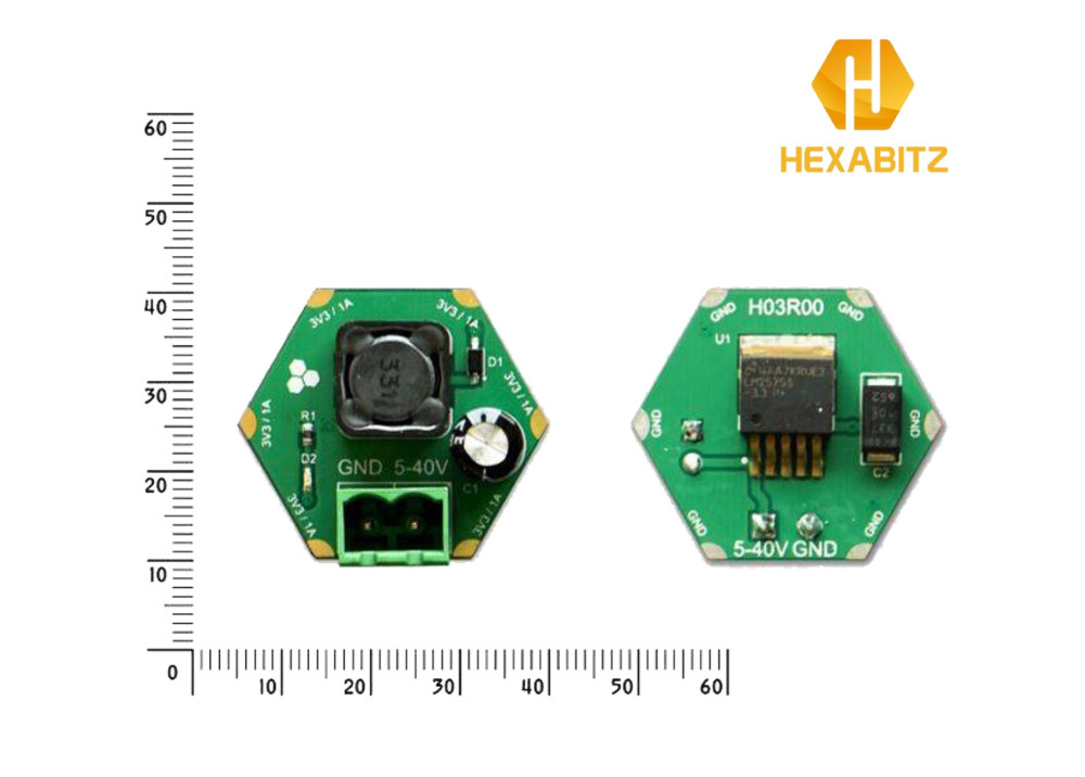 HEXABITZ Moudule 3.3V/1A DC-DC Power Supply - Terminal block 5.08mm 